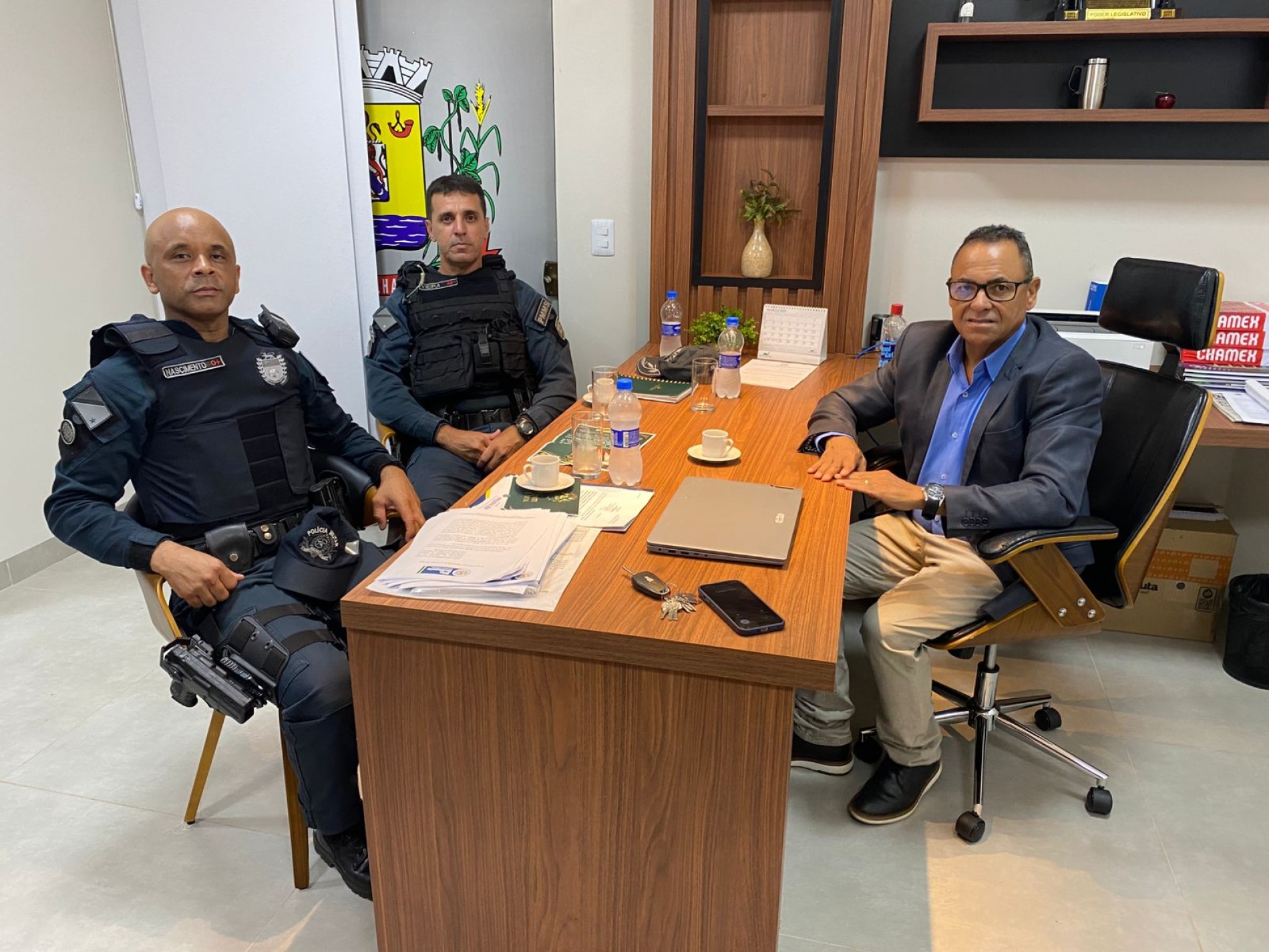 Oficiais da PM de Rio Brilhante apresentaram na C&acirc;mara, resultado de a&ccedil;&otilde;es da corpora&ccedil;&atilde;o em 2025